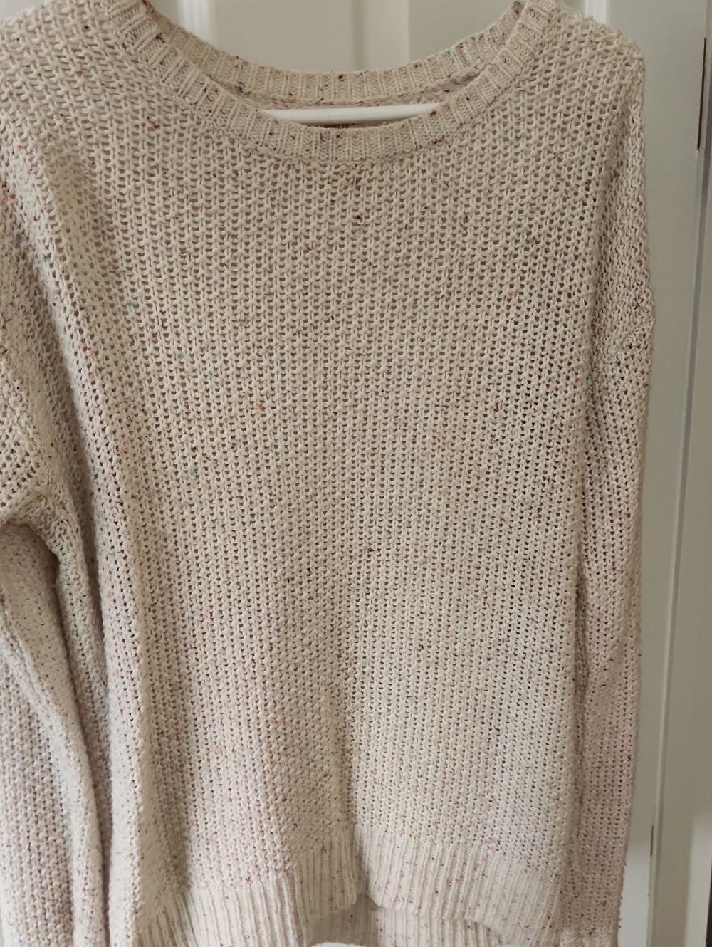 Cream Speckled Crewneck Sweater